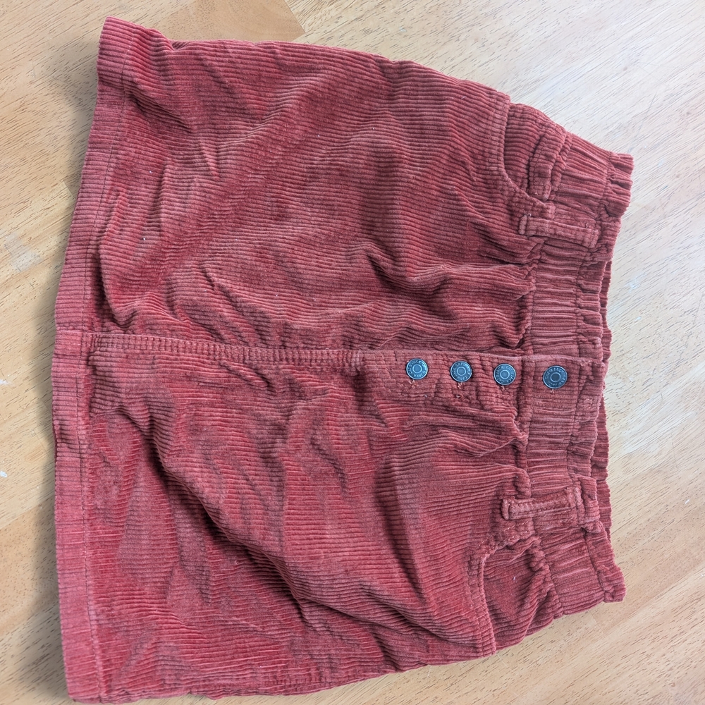 Cat & Jack Rust Corduroy Button-Front Mini Skirt